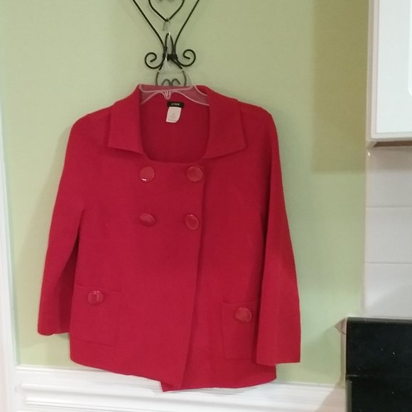 J. Crew Red woolen Double breasted Sweater Jacket